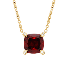 Heart-Shaped Garnet and Diamond Pendant